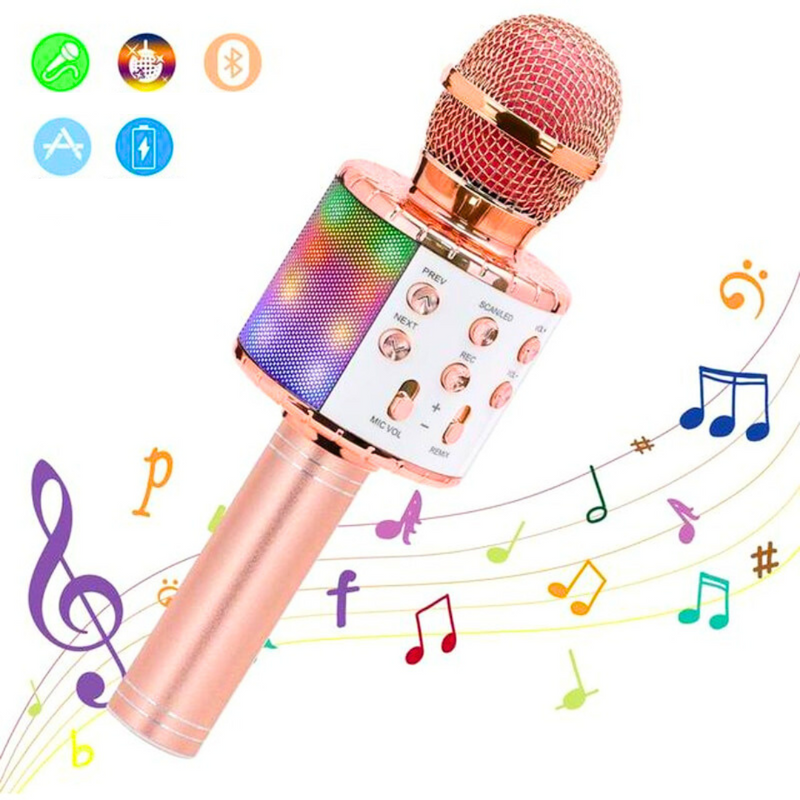 Microfone KaraoKê Infantil Sem Fio/Bluetooh/Alto Falante