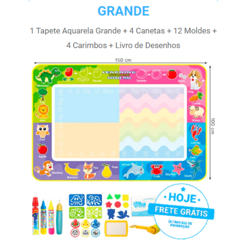 Tapete Mágico Infantil Para Desenhos Montessori