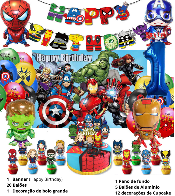 Kit Decoração de Aniversário Vingadores