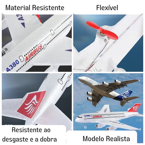 Avião de Controle Remoto Airbus com LED