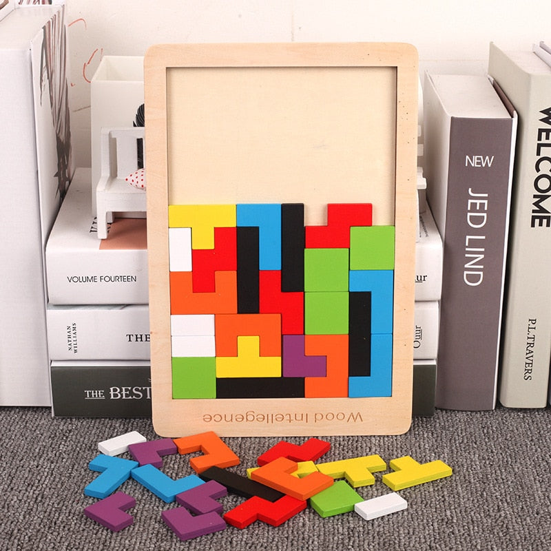 Quebra Cabeça Enigmático 3D Colorido Montessori