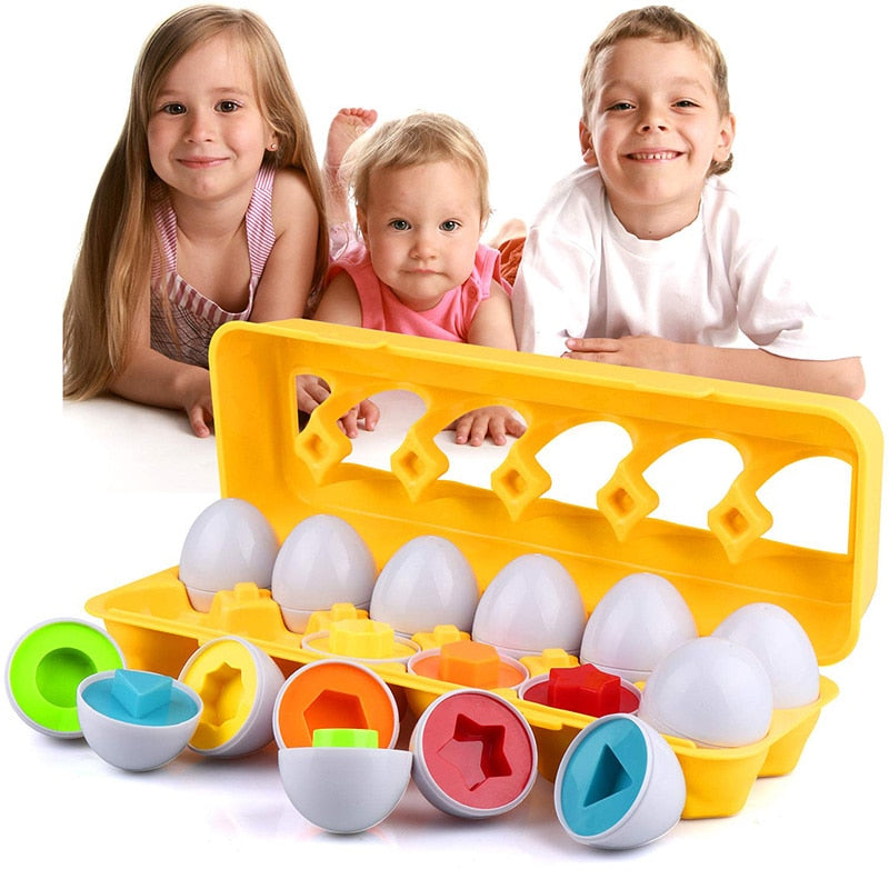 Brinquedo Educativo Ovos De Encaixar Formas Geométricas Montessori
