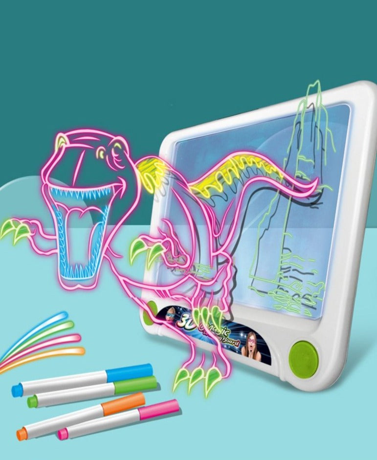 Quadro Mágico De Desenhos 3D Infantil + Óculos 3D