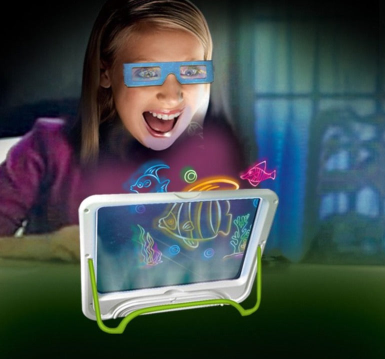 Quadro Mágico De Desenhos 3D Infantil + Óculos 3D